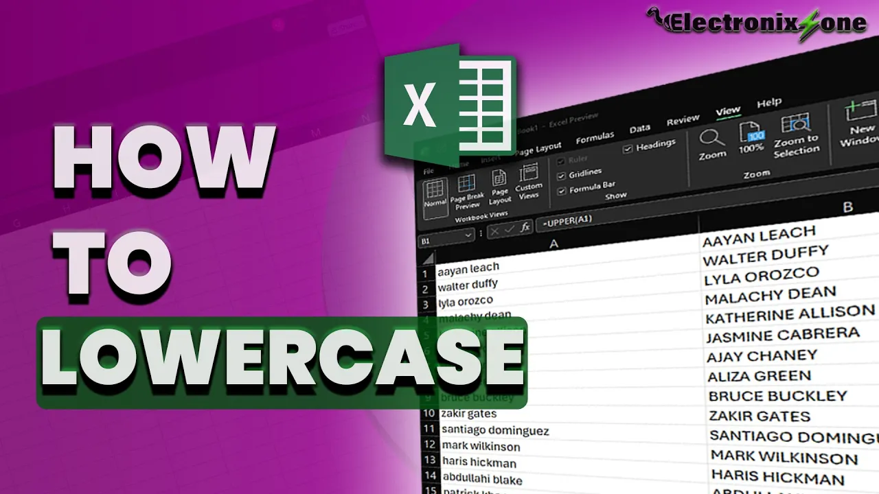 How to Change Uppercase to Lowercase in Excel