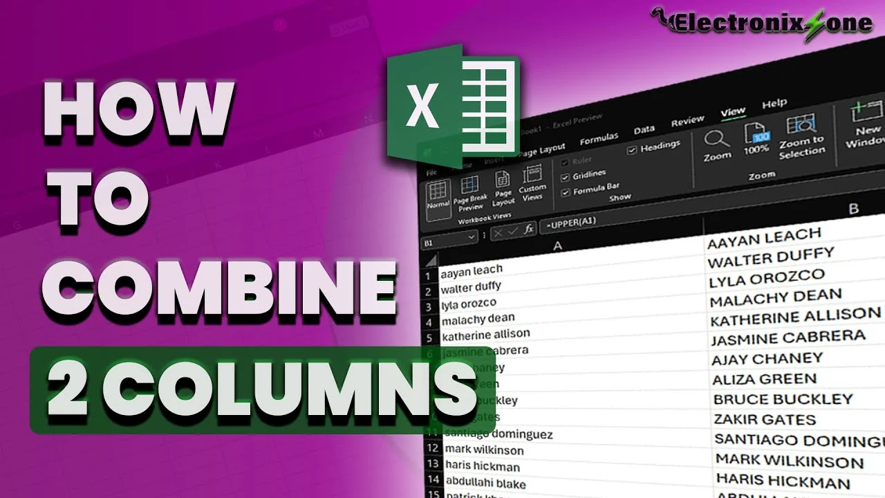 How to Combine 2 Columns in Excel