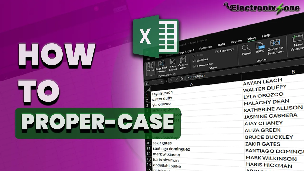 How to Make First Letter Capital in Excel (PROPER Function)