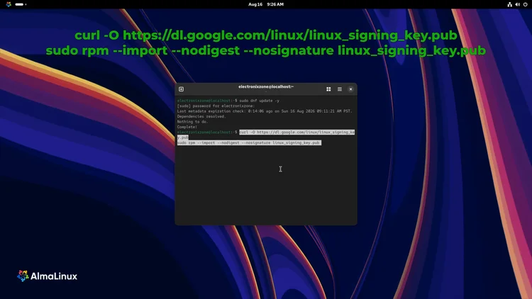 Step 2: Import Google's signing key